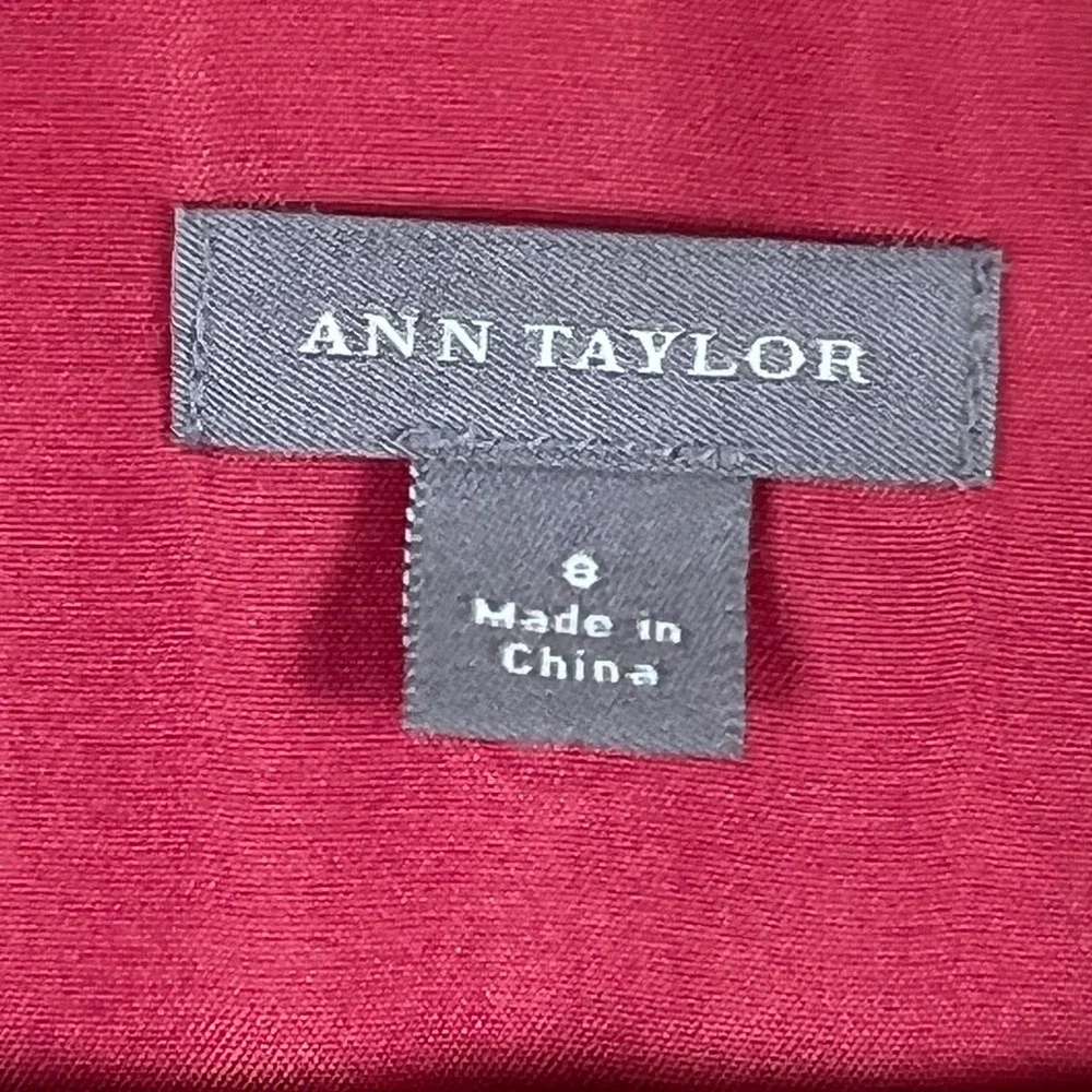 Ann Taylor Womens 8 Pink 100% Silk Feminine Medallion Fit Flare Midi Dress Retro